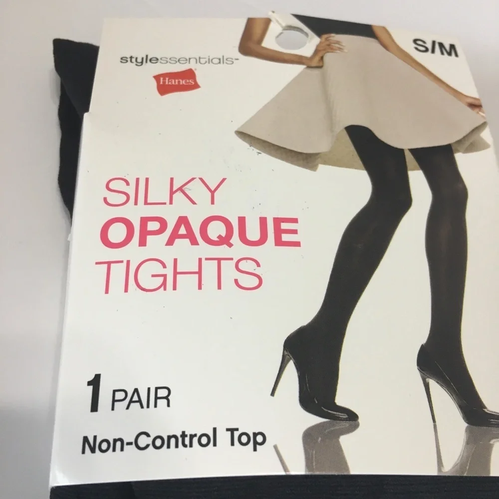 Hanes Silky Opaque Black Tights